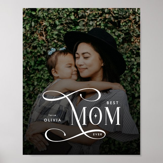 Modern Best Mom Ever Photo Mothers Day Gifts Poster (Vorne)