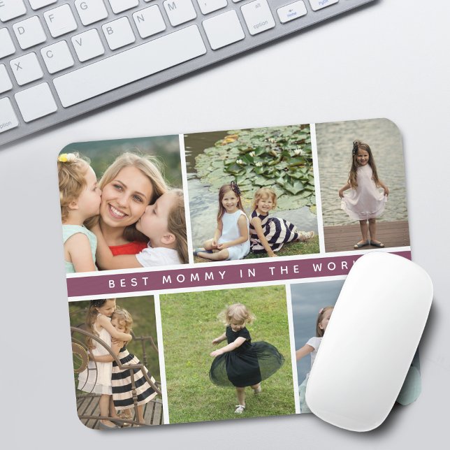 Modern Best Mommy Foto Collage Mousepad (Modern Best Mommy Photo Collage Mouse Pad)