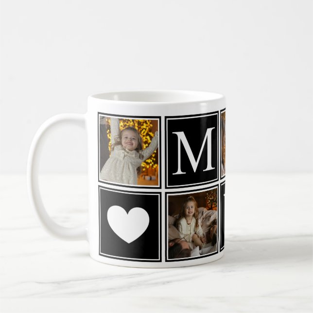 Modern Best Mum Monogram Kaffeetasse (Links)