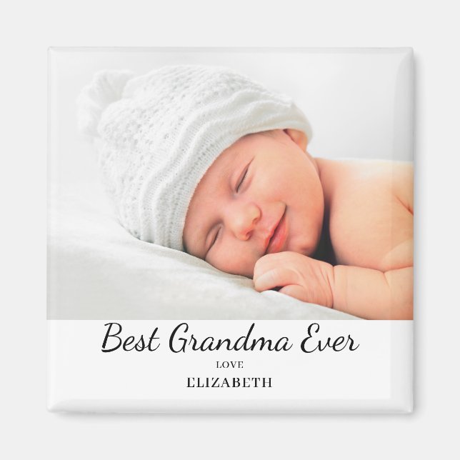 Modern Best Oma Foto Name Magnet (Vorne)