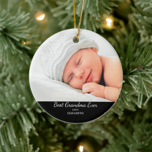 Modern Best Oma Foto Name Weihnachten Keramik Ornament
