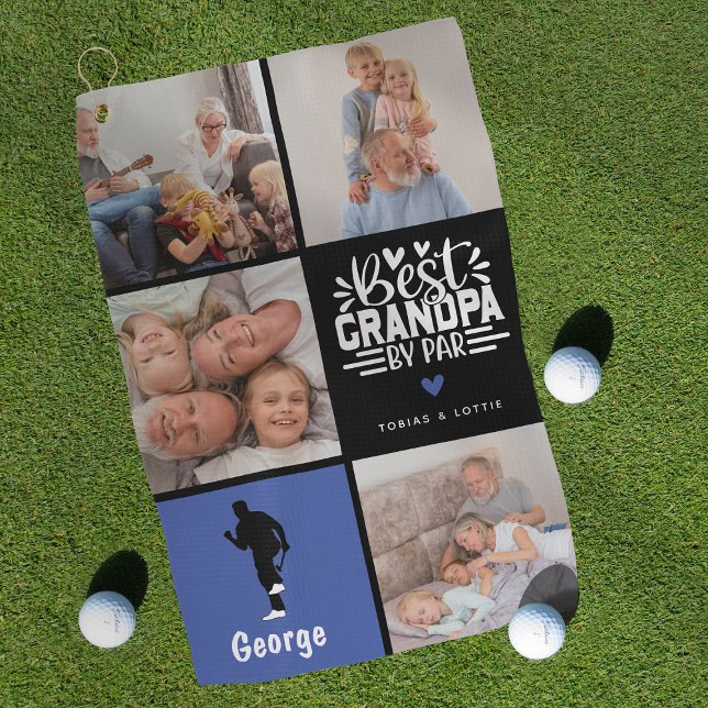 Modern Best Opa by Par Foto Collage Geschenk Golfhandtuch (Von Creator hochgeladen)