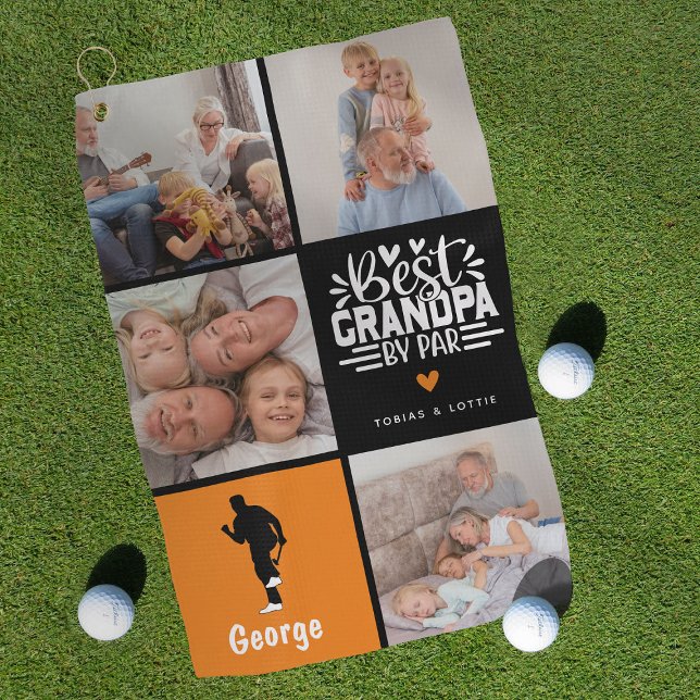 Modern Best Opa by Par Foto Collage Geschenk Golfhandtuch (Von Creator hochgeladen)