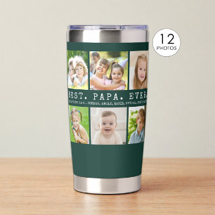 Modern BEST PAPA EVER 12 Fotos individuell anpassb Thermobecher