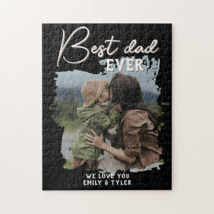 Modern Best Vater Family Foto Vatertag Puzzle