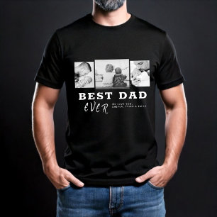 Modern Best Vater Typografy Vatertag 3 Foto T-Shirt