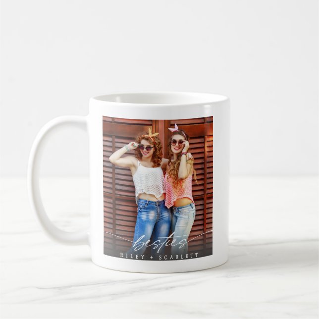 Modern Besties BFF Photo Script Coffee Mug  Kaffeetasse (Links)