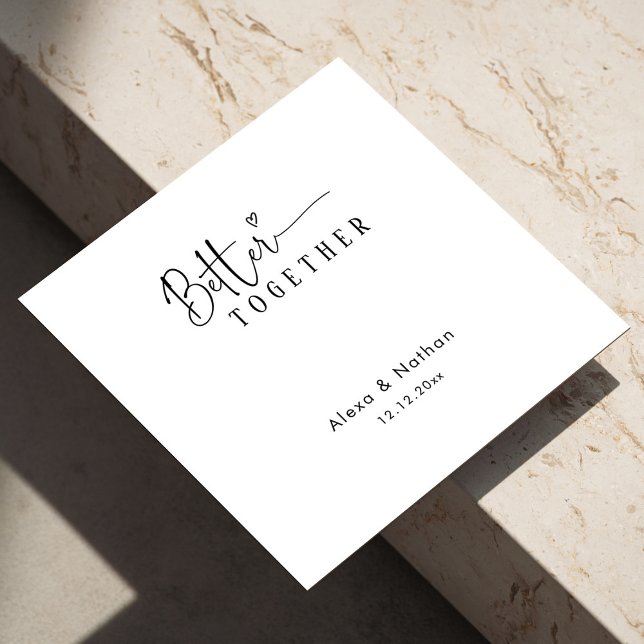 Modern Better Together Herzlich Personalisierte Ho Serviette (Modern Monogram Personalized wedding napkins )