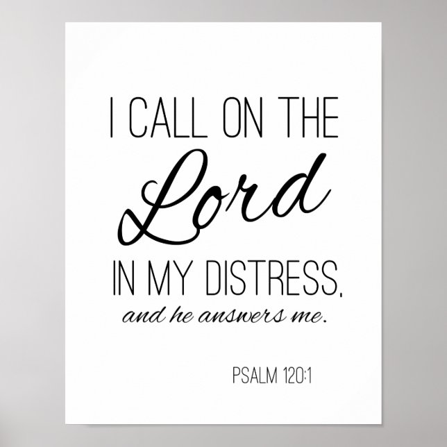 Modern Bible Verse Print Psalm 120:1 Poster (Vorne)