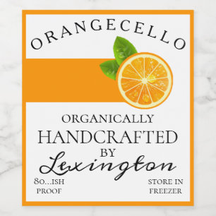 Modern Bio Orangecello Tall Flasche  Weinetikett