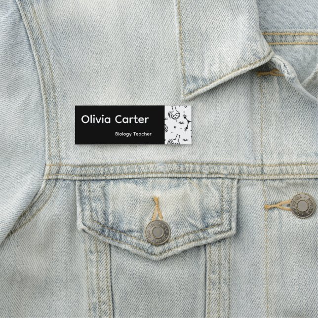 Modern Biology Teacher Custom Science Teacher  Namensschild (Beispiel)