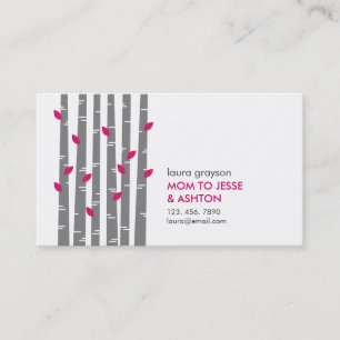 Modern Birch Mommy Calling Card Telefonnummerkarte