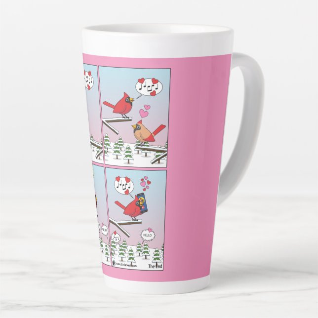 Modern Bird Mating Calls Comic Milchtasse (Rechte Ecke)