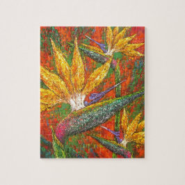 Modern Birds Of Paradise Floral Challenging Puzzle