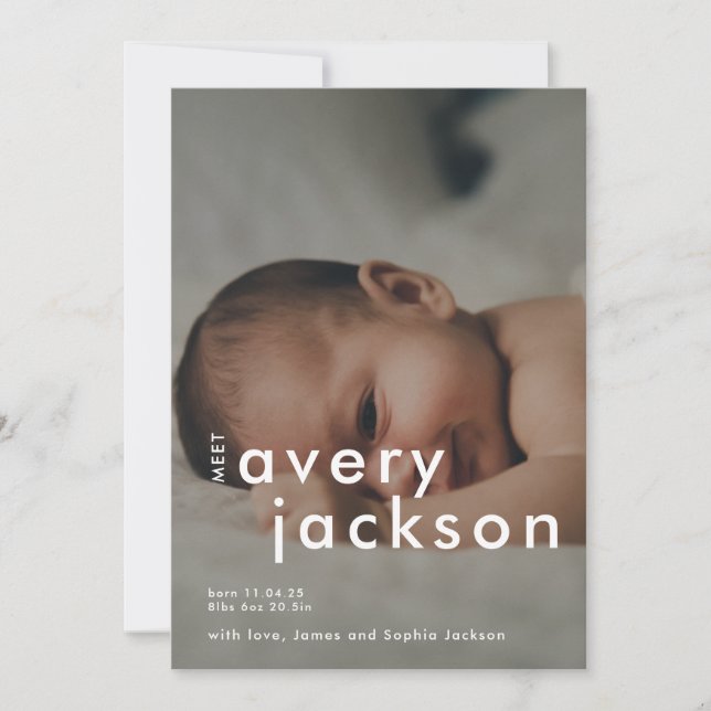 Modern Birma Announcement Foto Card Ankündigung (Vorderseite)