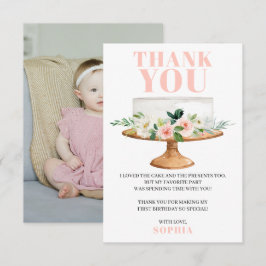 Modern Birthday Cake First Birthday Danke Karte