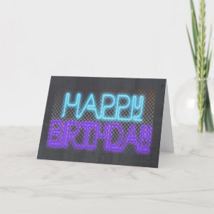 Modern Birthday Card - Neon Grunge Karte