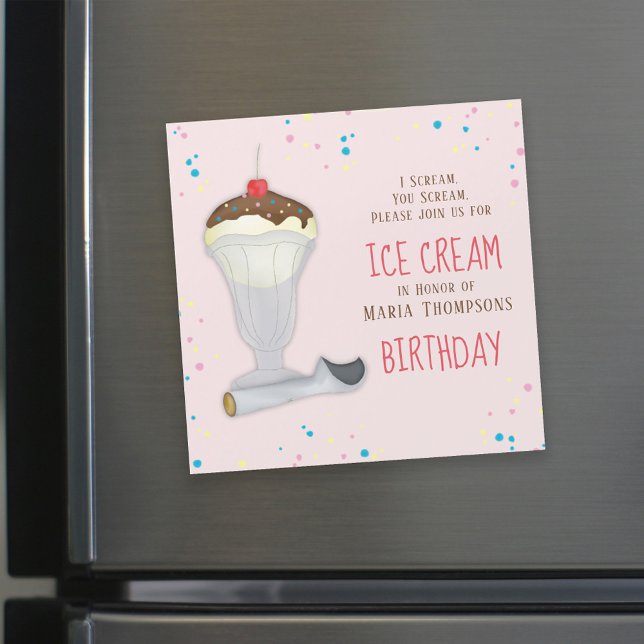 Modern Birthday Ice Cream Whimsical Magnet (Von Creator hochgeladen)
