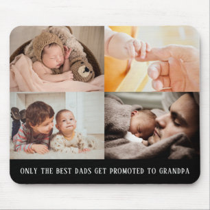 Modern Black 4 Foto Collage für Opa Mousepad