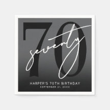 Modern Black 70th Birthday Party