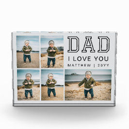 Modern Black and Gray Grid Collage I Love You Dad Fotoblock
