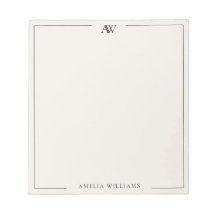 Modern Black and Ivory Minimalist Elegant Monogram