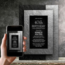 Modern Black and Silver Any Age Birthday Party