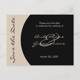 Modern Black and Taupe Save the Date Postkarten