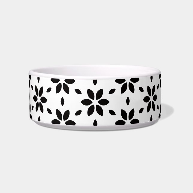 Modern Black and White Abstract Floral  Napf (Vorderseite)