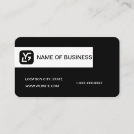 Modern Black And White Custom Logo Visitenkarte