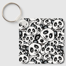 Modern Black and White Cute Panda Bear Pattern Schlüsselanhänger