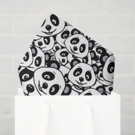 Modern Black and White Cute Panda Bear Pattern Seidenpapier