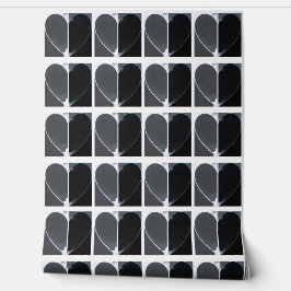 Modern Black and White Half Hearts Art Pattern Tapete