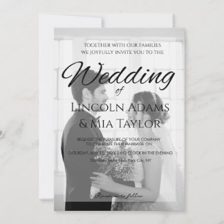 Modern Black and White Overlay Wedding Invitation Einladung