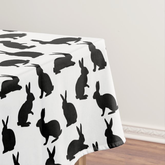 Modern Black And White Rabbit Pattern Easter Tischdecke (Beispiel)