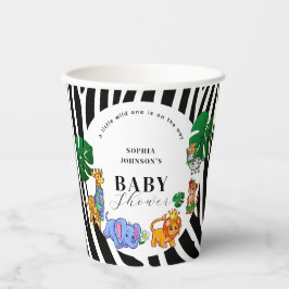Modern Black and White Safari Animals Baby Shower Pappbecher