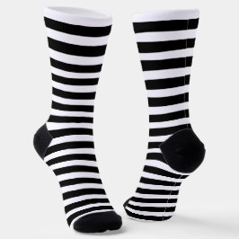 Modern Black and White Stripes Socken