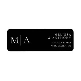 Modern Black and White Wedding Return Address