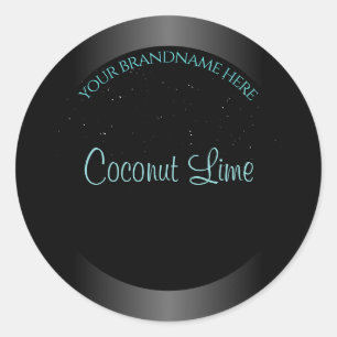 Modern Black Aquamarin Ombre Product Label Soft Gl Runder Aufkleber