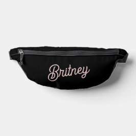 Modern Black Blush Dusty Pink Monogram Name Bauchtasche