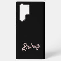 Modern Black Blush Dusty Pink Monogram und Name