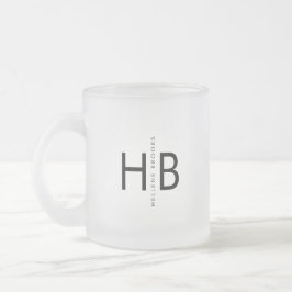 Modern Black Bold Initial Monogram Mattglastasse