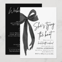 Modern Black Bow Bachelorette Wochenende Ausflug