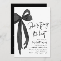 Modern Black Bow Bachelorette Wochenende Ausflug