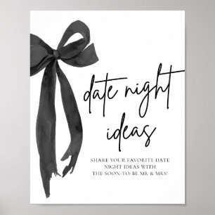 Modern Black Bow Bridal Date Night Ideenspiel Poster