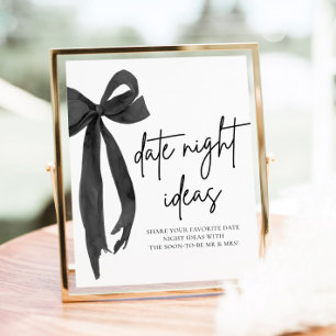 Modern Black Bow Bridal Date Night Ideenspiel Poster
