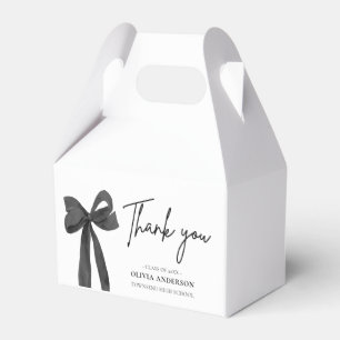 Modern Black Bow Coquette Vielen Dank Abschluss Geschenkschachtel