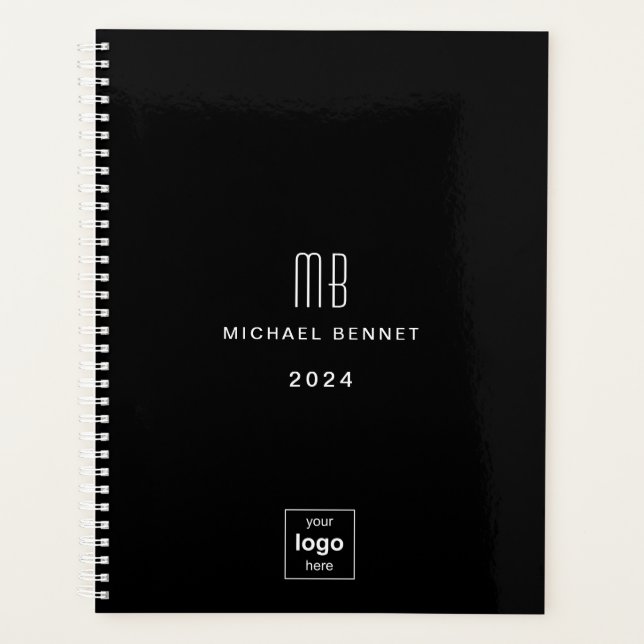 Modern Black Business Logo 2024 Planer (Vorderseite)