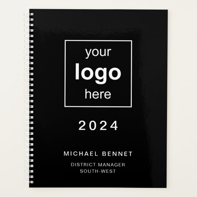 Modern Black Business Logo 2024 Planer (Vorderseite)