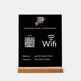 Modern Black Business QR Code Wifi Kennwort Acrylschild